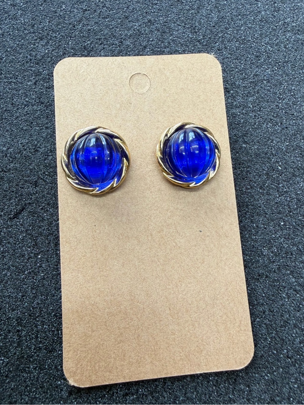 Vintage Runway RAJ Mogul Avon Cabochon melon cut Earrings